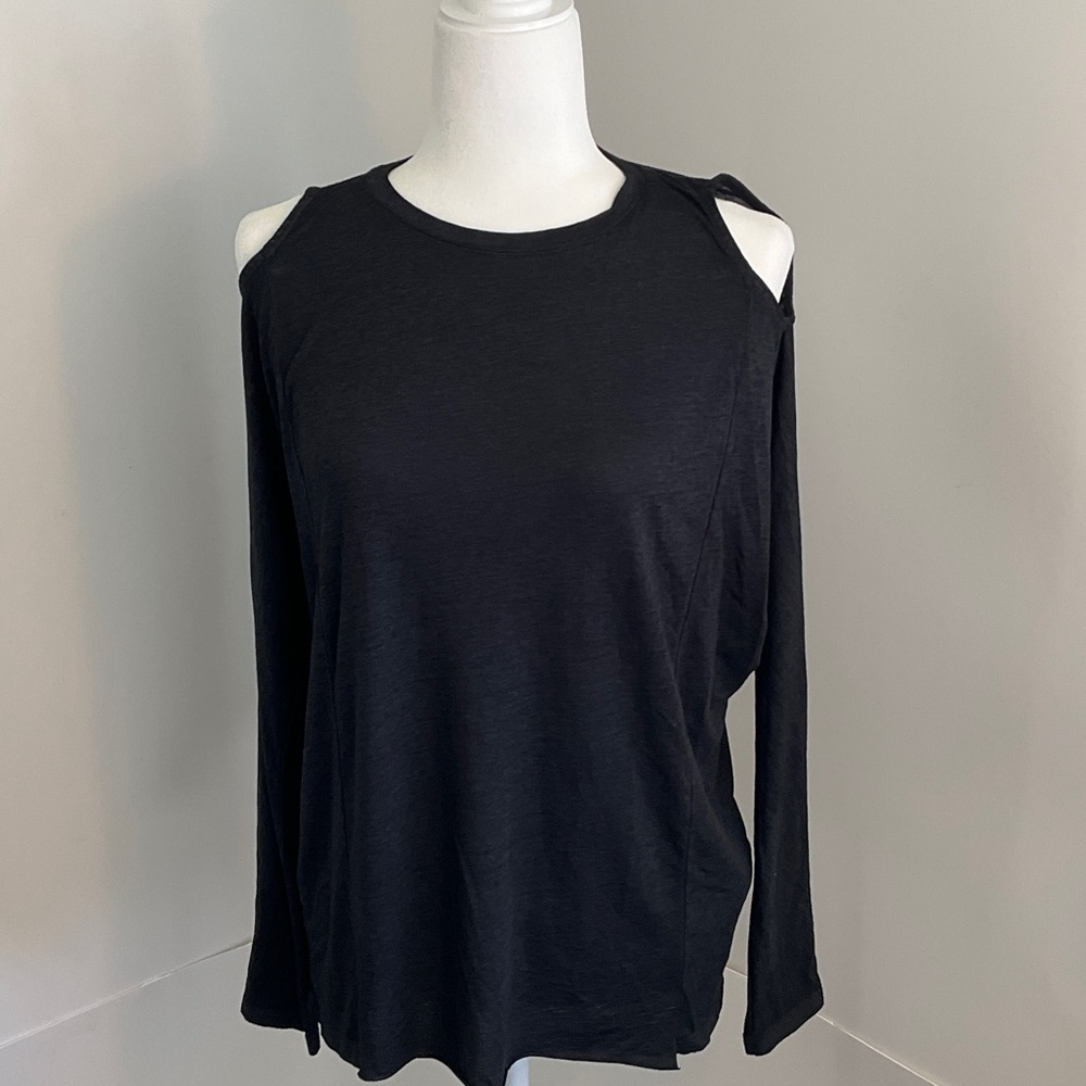 All Saints Black Cold Shoulder Women's Top